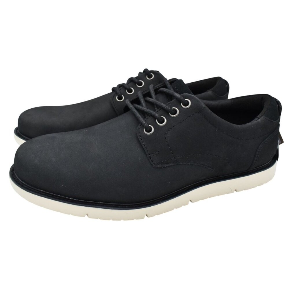TOMS Mens Size 12 Navi Oxford Black Leather Casual Shoes